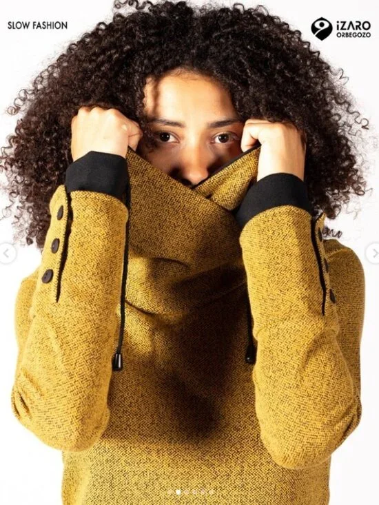 Unique sweatshirt with crossover hood - Picture 2 of 16